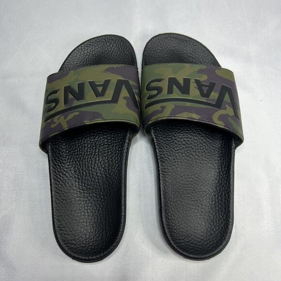 Vans Men's Camo Slides Slip-On Sandals Black Green Brown Size 7 - Picture 8 of 9